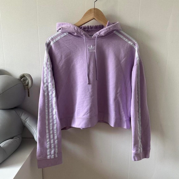 Lilac Adidas Originals cropped hoodie - Picture 1 of 7